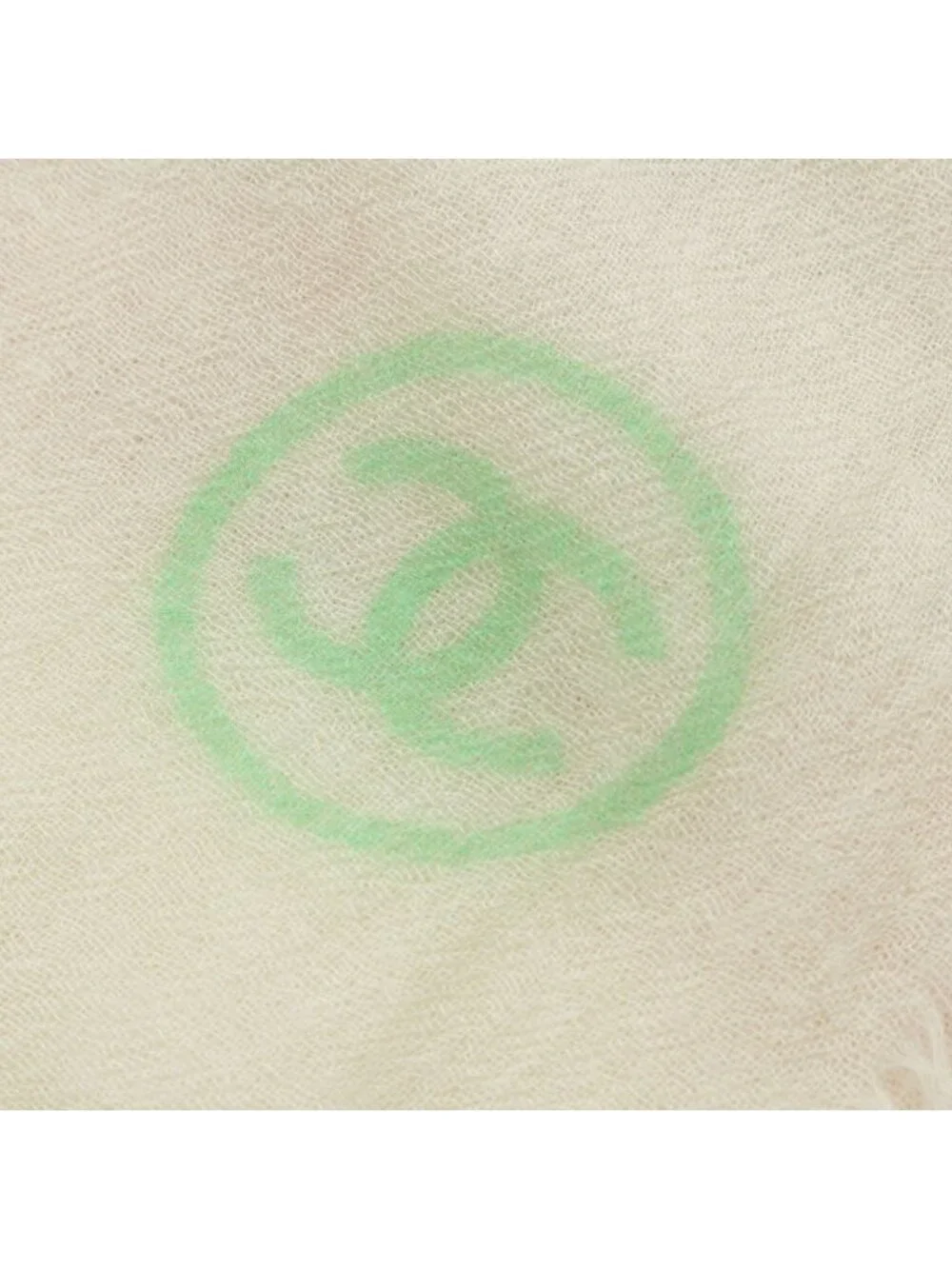 Chanel No 5 CC Logo Shawl White Multicolor Scarf